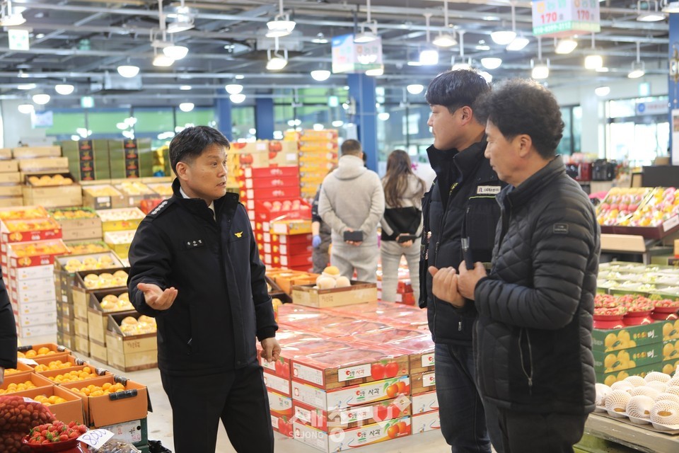 대전소방본부 설 연휴 대비 취약대상 현장점검.노은 농수산시장