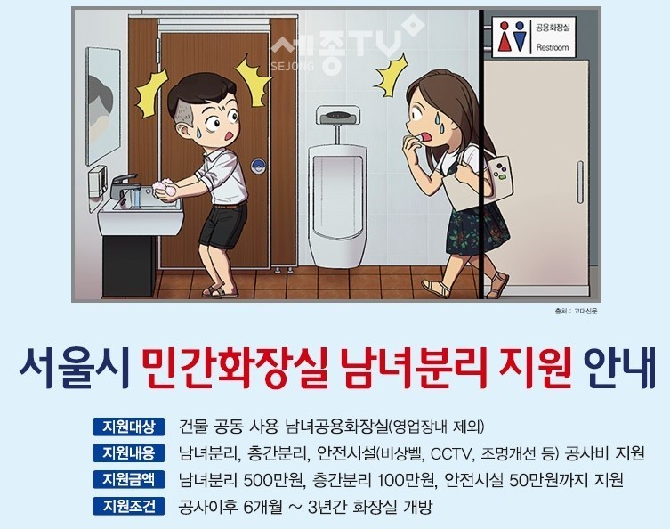 민간화장실 남녀분리 지원사업 안내