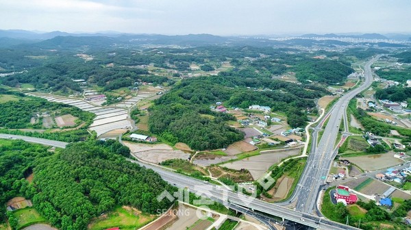 공주 송선동현 신도시 개발사업 현장 모습.