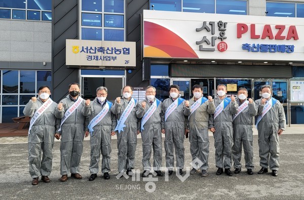 충남세종농협은 한우수급 안정을 위해 저능력 암소 감축사업을 본격적으로 추진하기로 하고 서산축협 가축시장에서 한우 사육농가의 적극적인 동참을 호소했다.