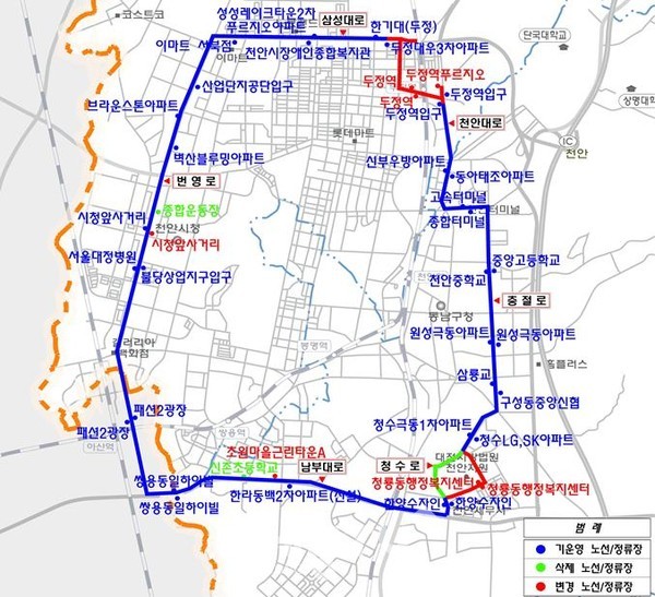 도심순환버스 강화 노선도