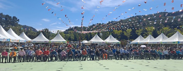 제24회 남이면민 '한마음 체육대회'에 참석한 20개 리  주민들 모습