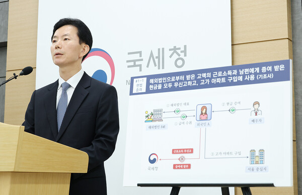 국세청 민주원 조사국장이 외국인 탈세자에 대한 세무조사 계획을 밝히고 있다./사진제공=국세청
