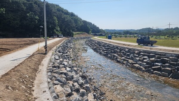 양지지구 자연재해위험 개선 공사 모습/사진=금산군 군민안전과