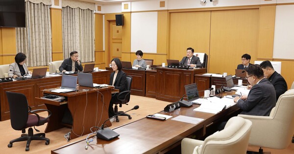 대전시의회 산업건설위가 제292회 임시회 제3차 회의서 주요 현안 점검을 하고 있다./사진제공=대전시의회