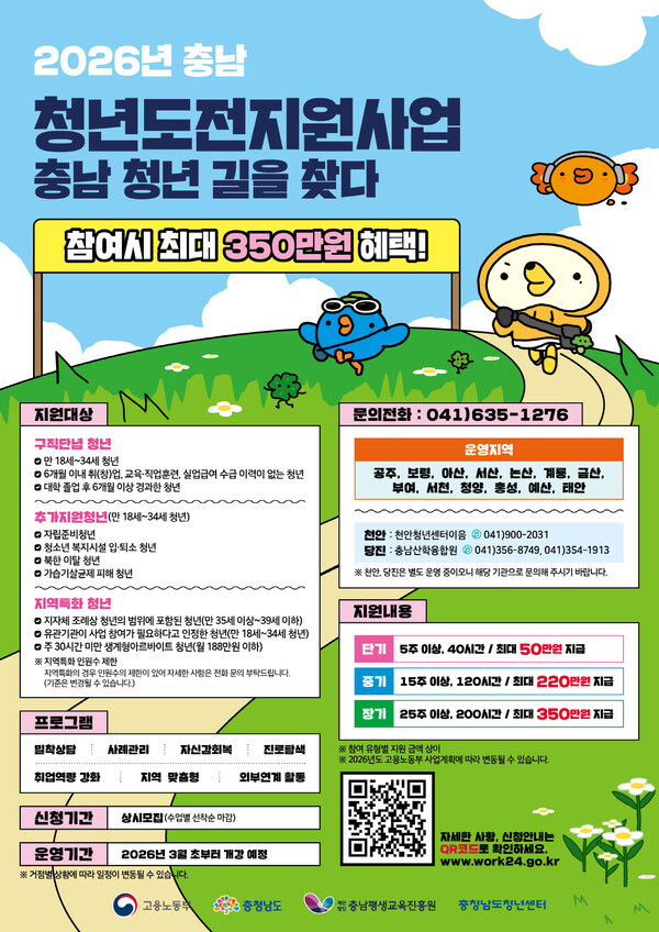 청년도전지원사업 안내 포스터/사진=공주시 제공